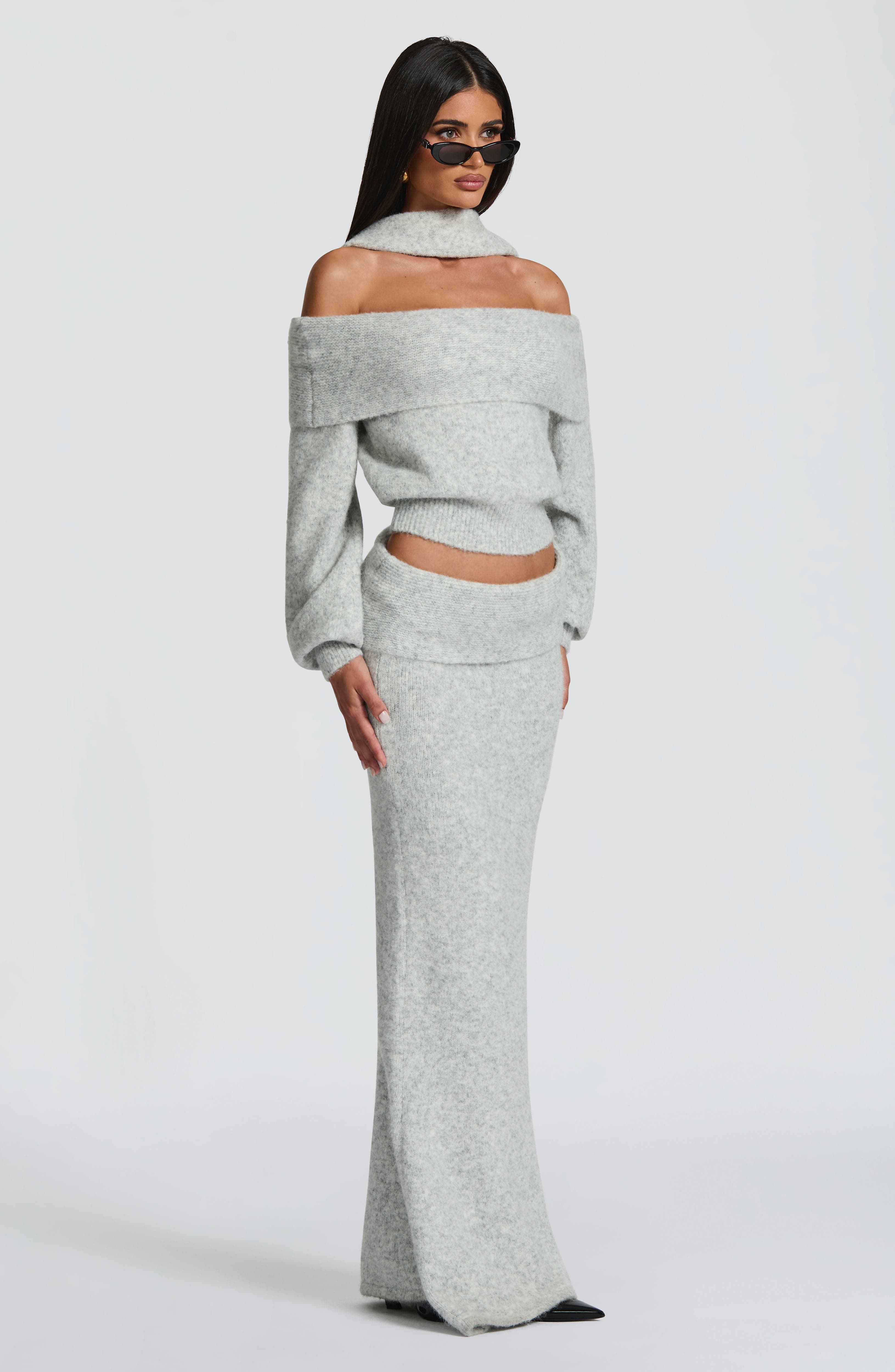 Andie Top - Light Grey Marl