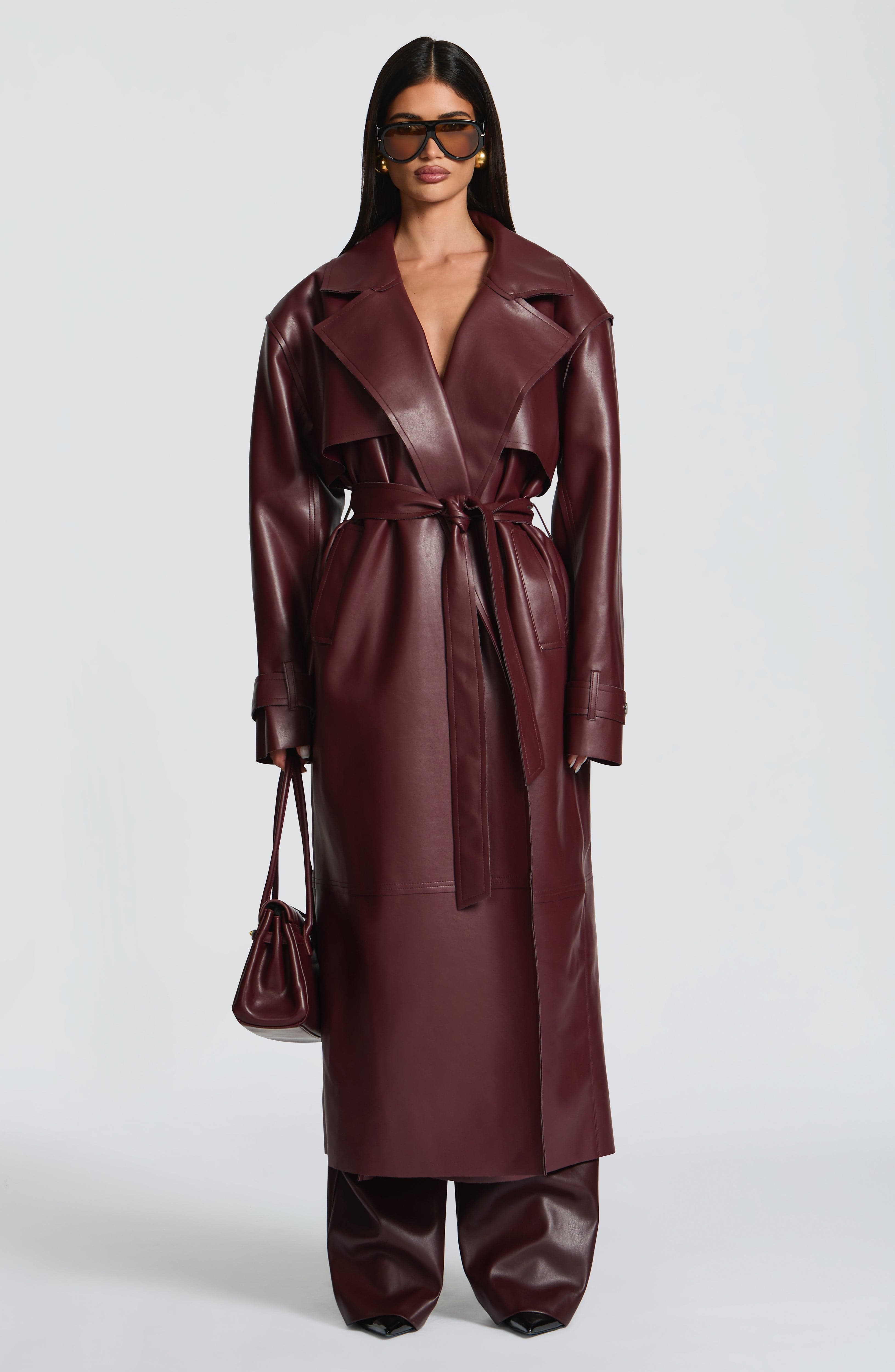 Bridget Trench Coat - Plum Jacket XS Babyboo Fashion Premium Exclusive Design