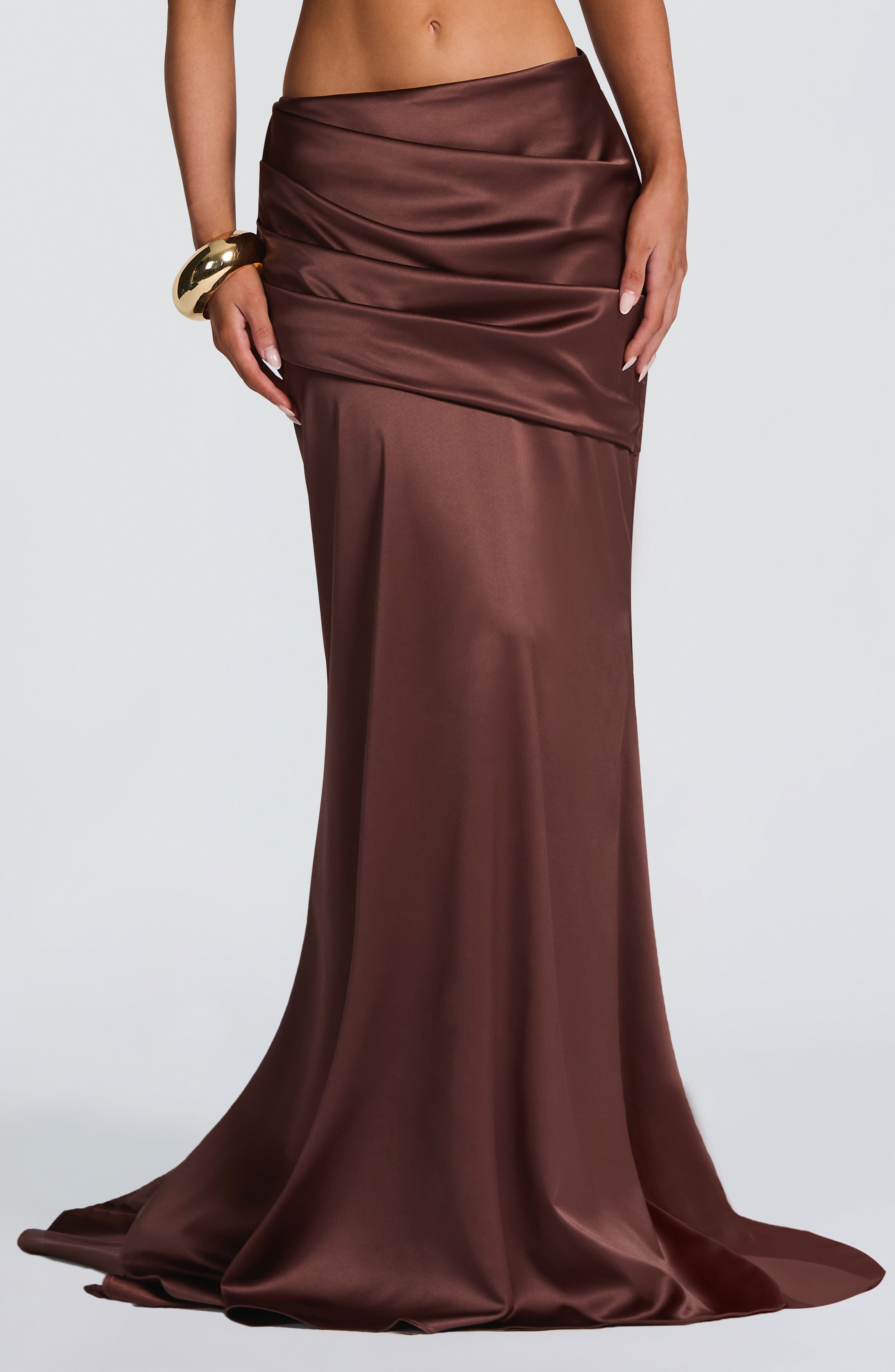 Claudette Maxi Skirt - Plum Brown Skirt Babyboo Fashion Premium Exclusive Design