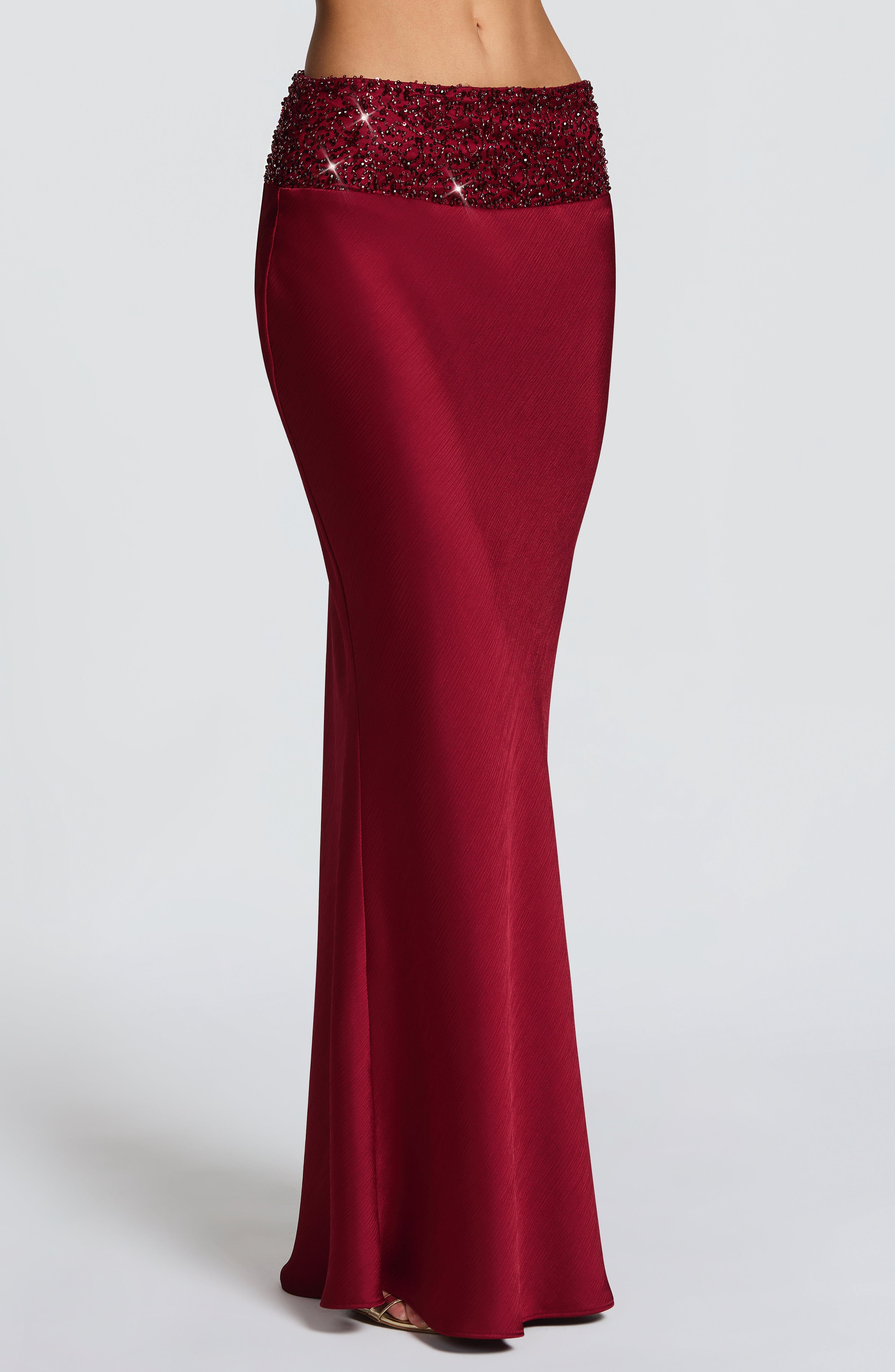 Ira Maxi Skirt - Burgundy