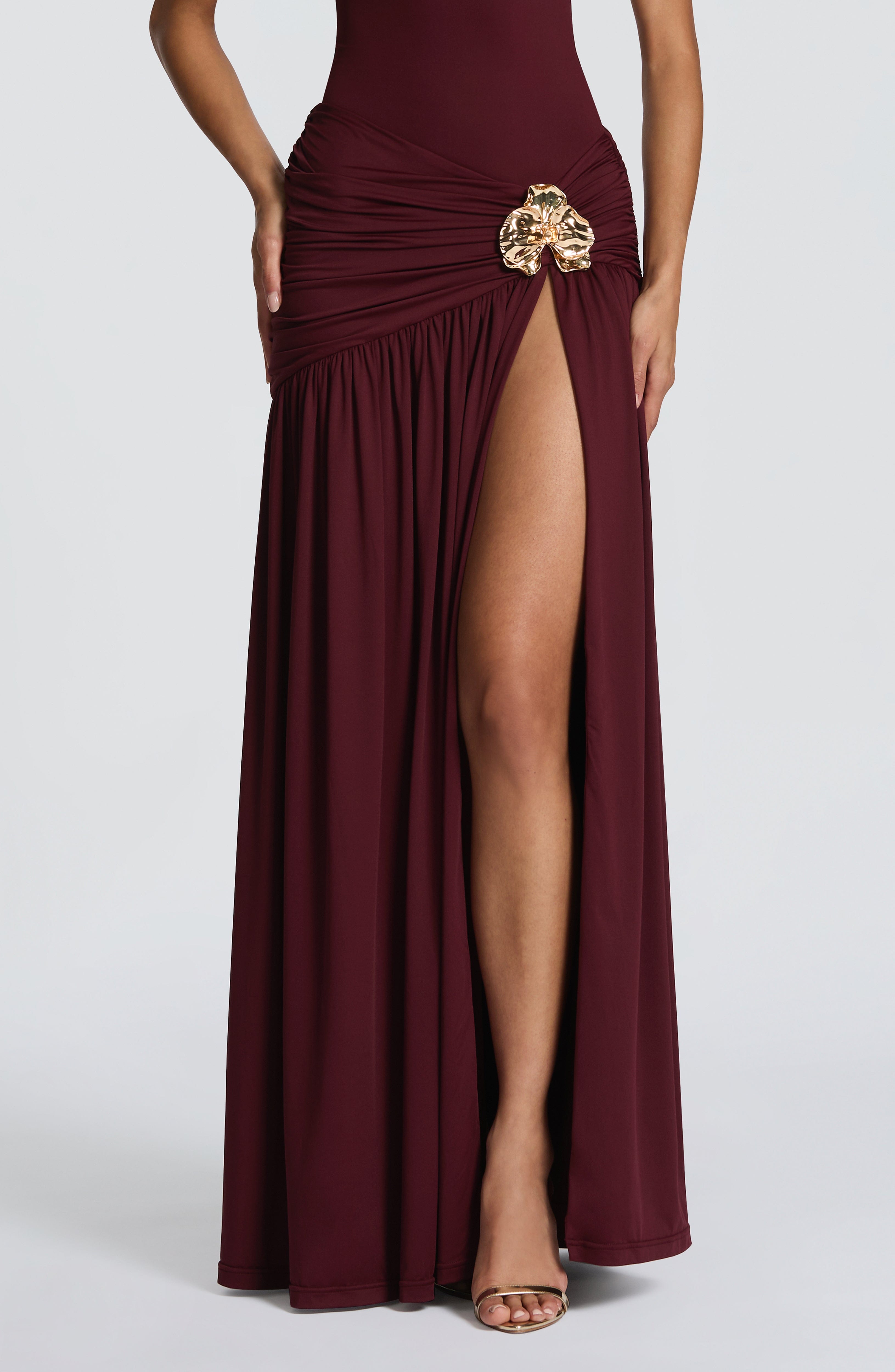 Saira Maxi Skirt - Cherry Lacquer