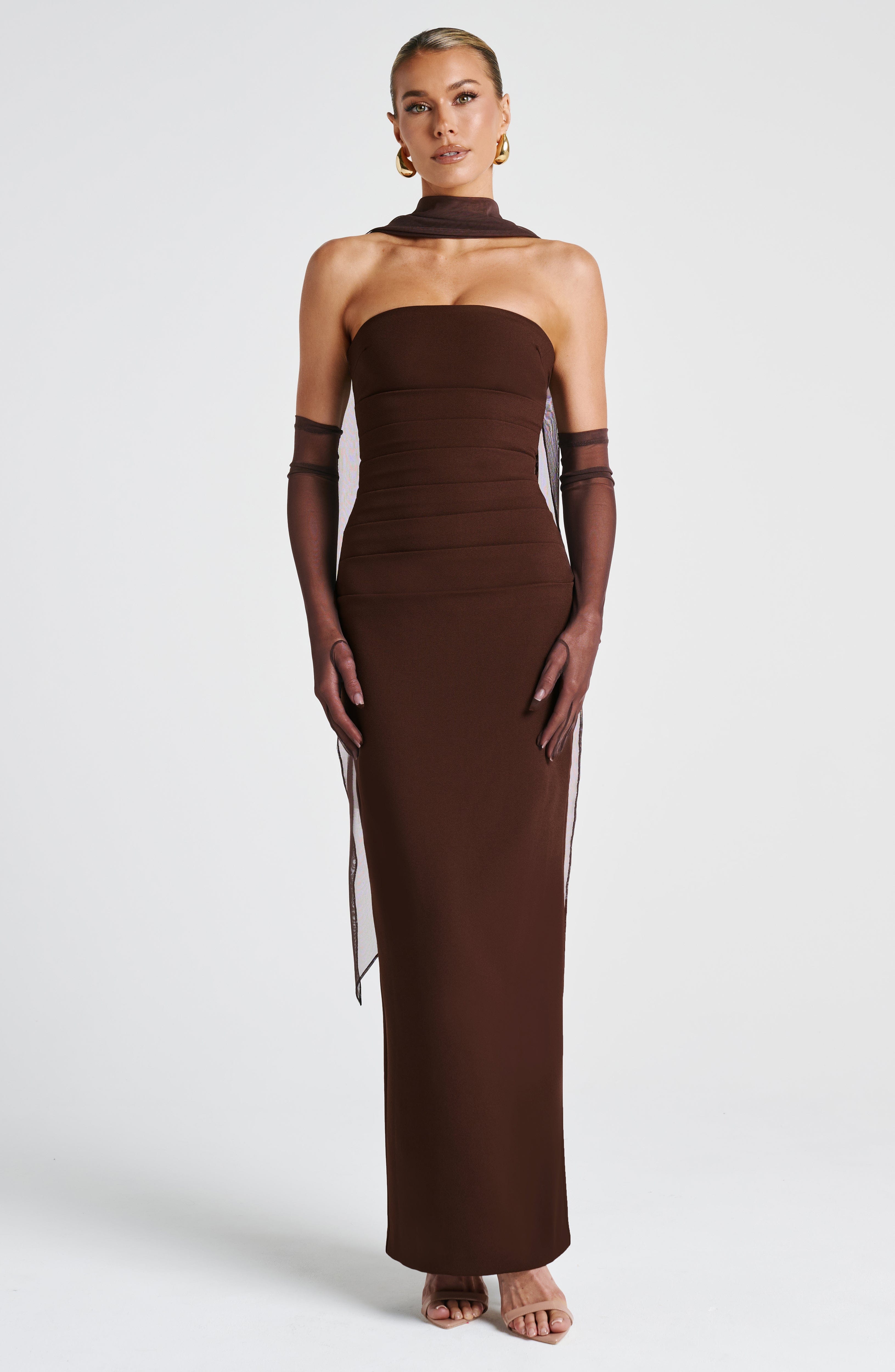 Yulia Maxi Dress - Plum Brown