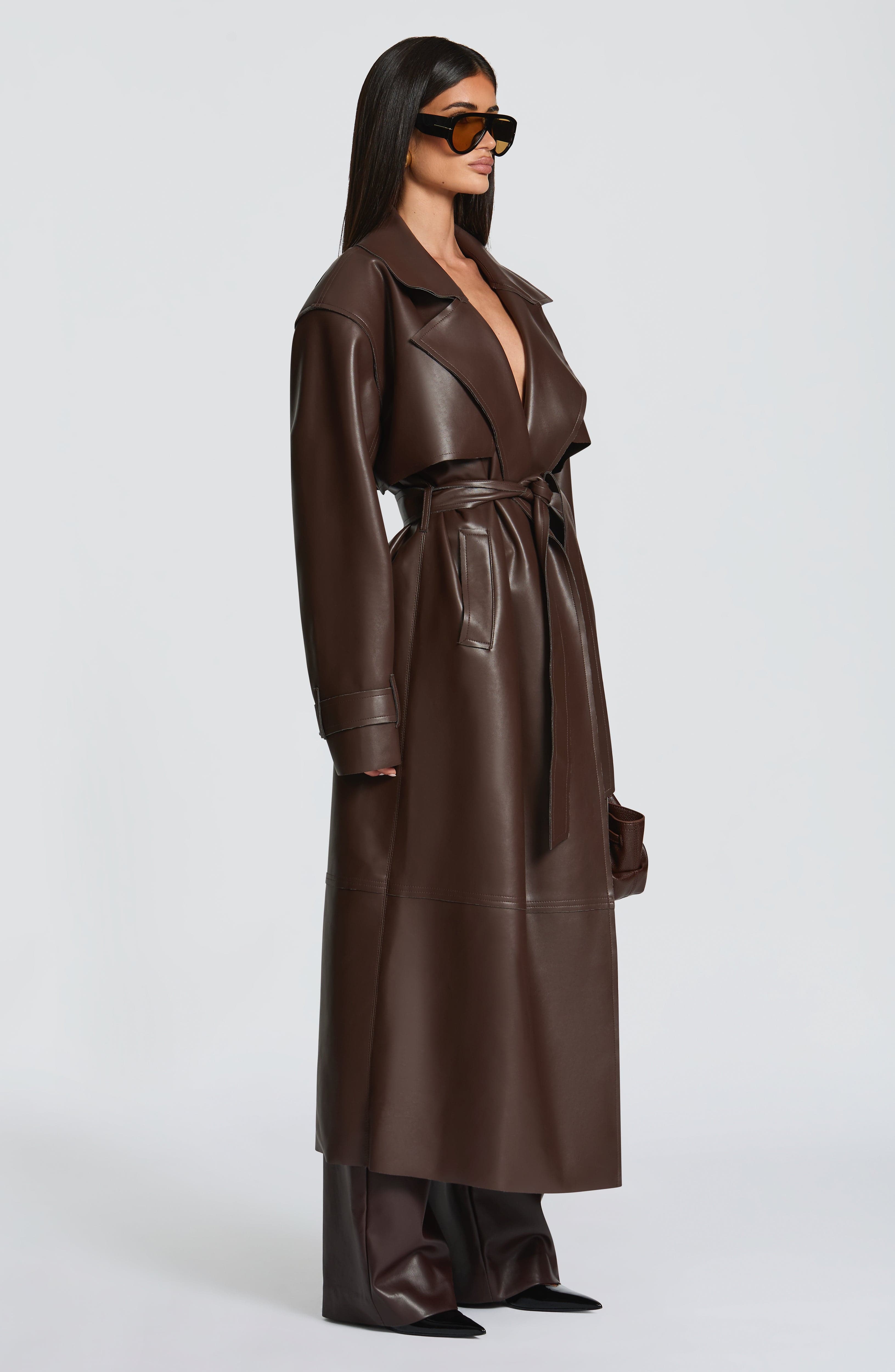 Bridget Trench Coat - Plum Brown