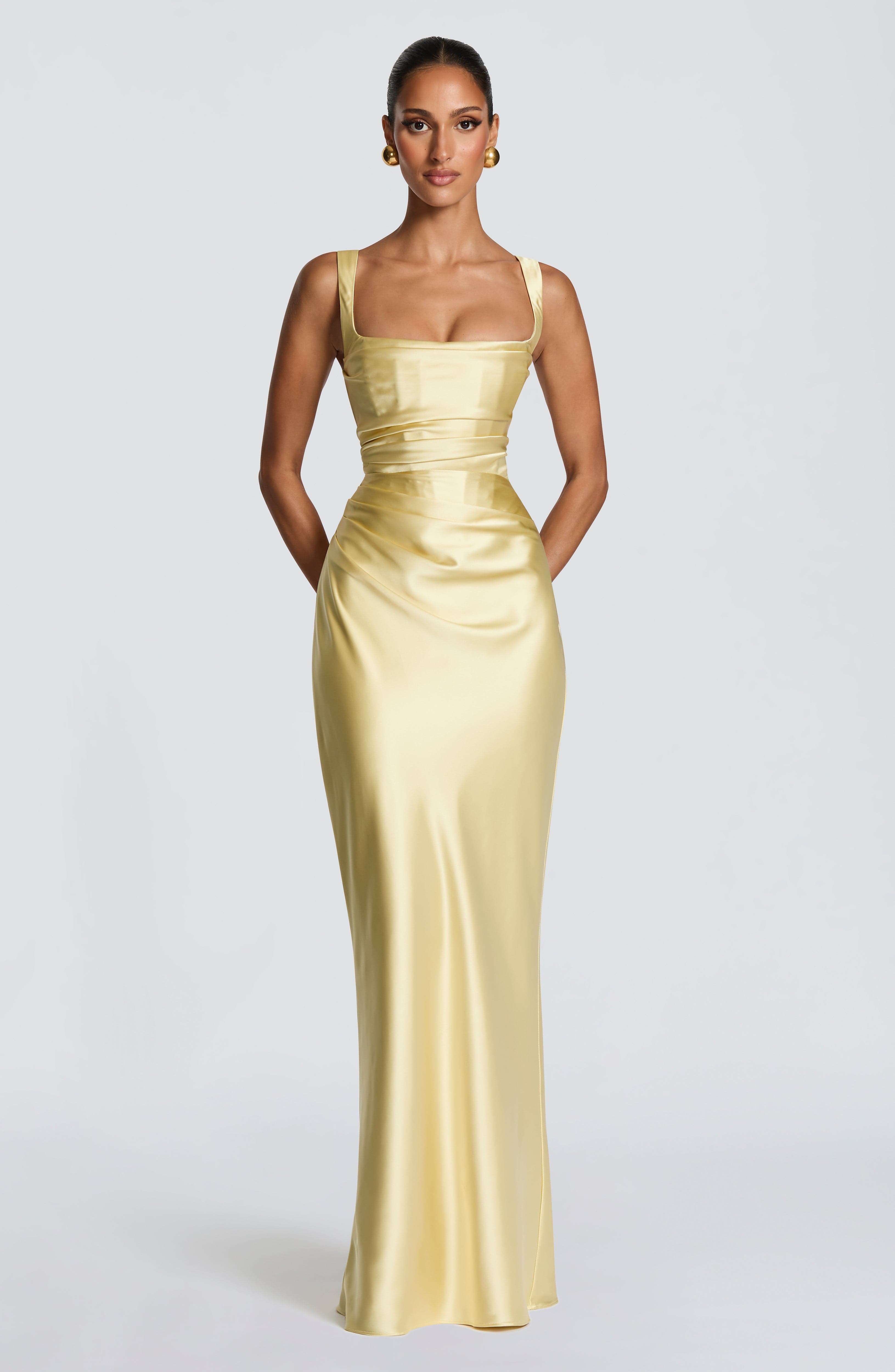 Calanthe Maxi Dress - Lemon Dress XS Babyboo Fashion Premium Exclusive Design