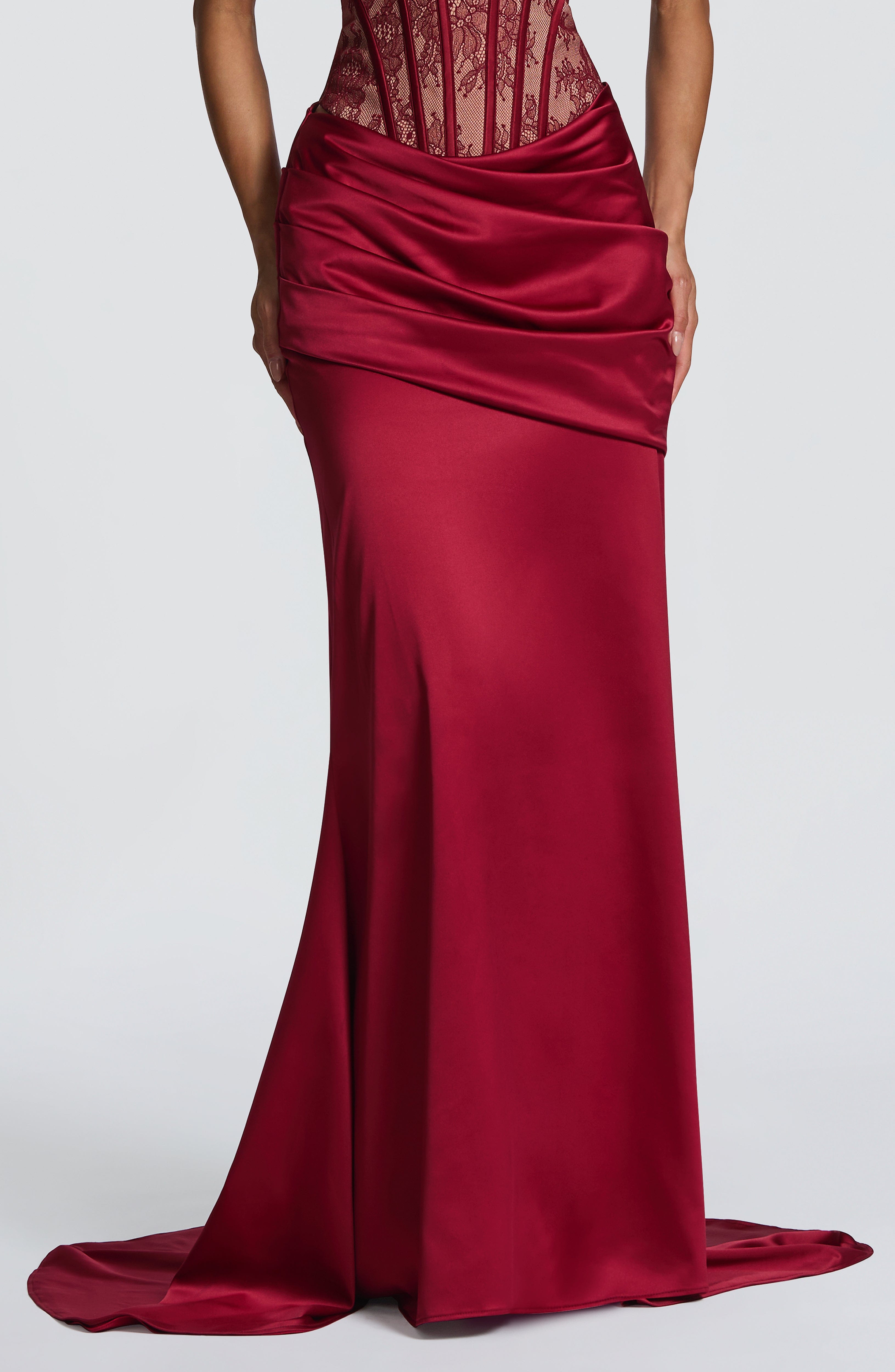 Claudette Maxi Skirt - Burgundy