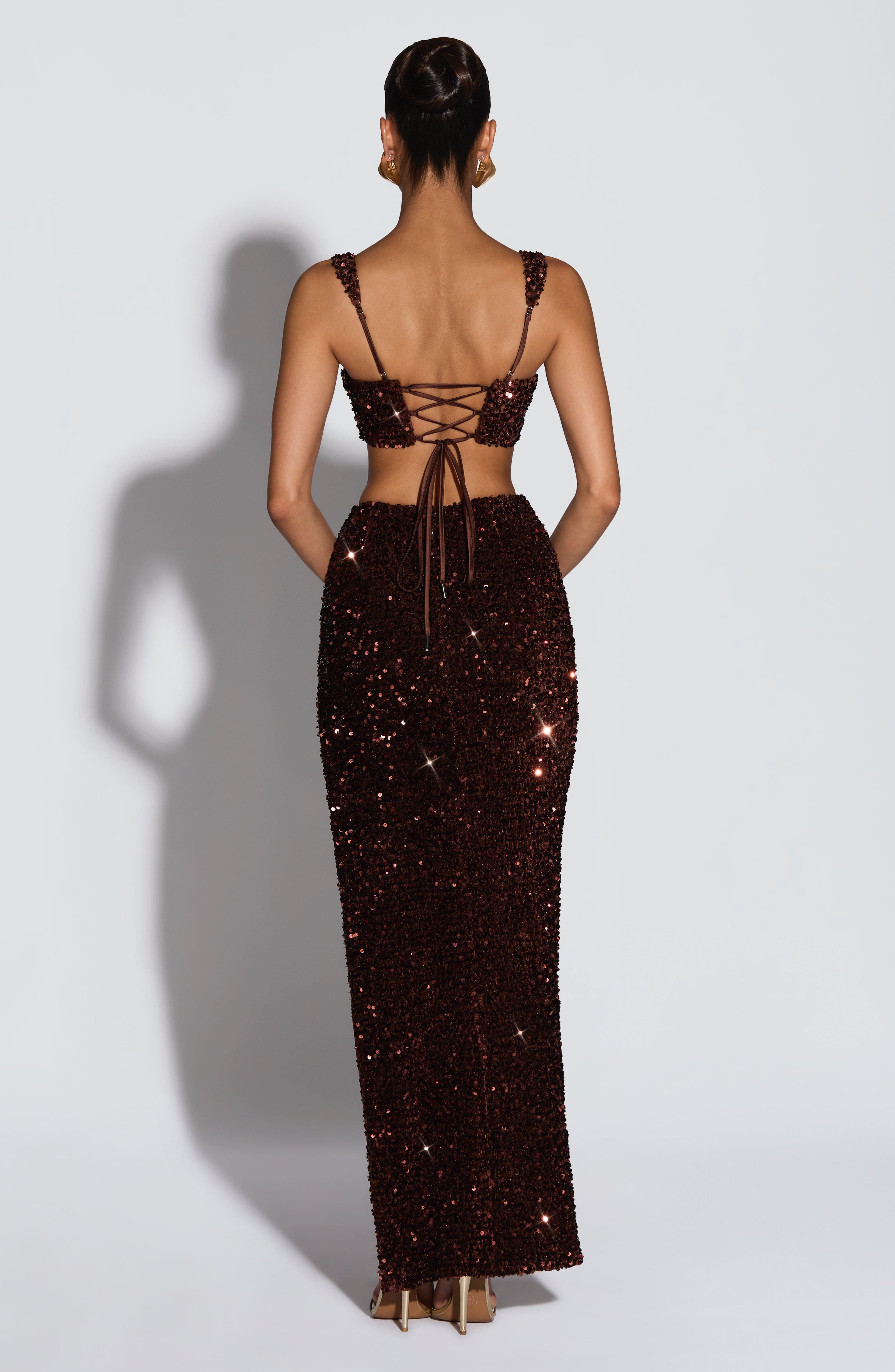 Inaya Maxi Skirt - Plum Brown