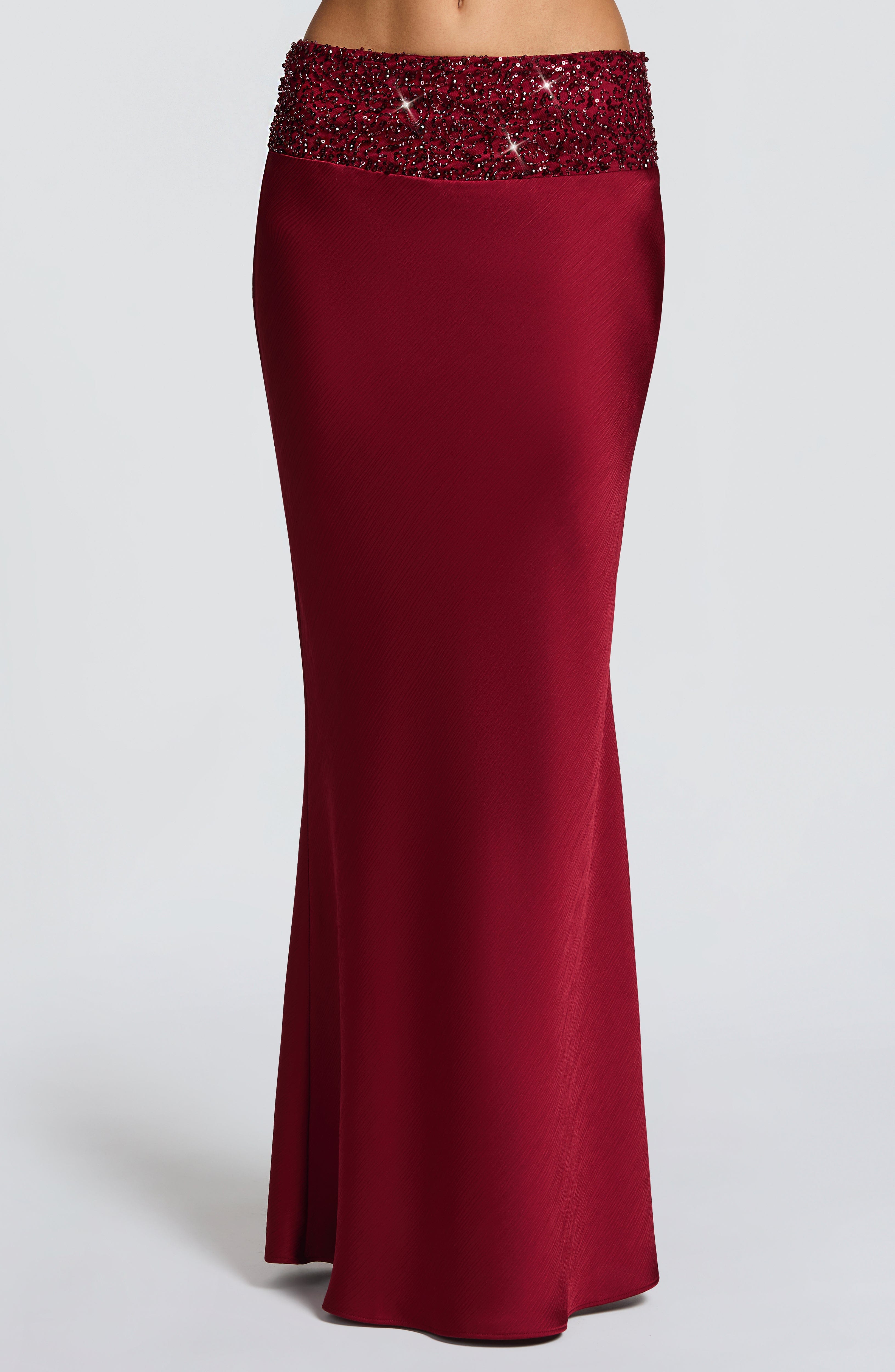 Ira Maxi Skirt - Burgundy