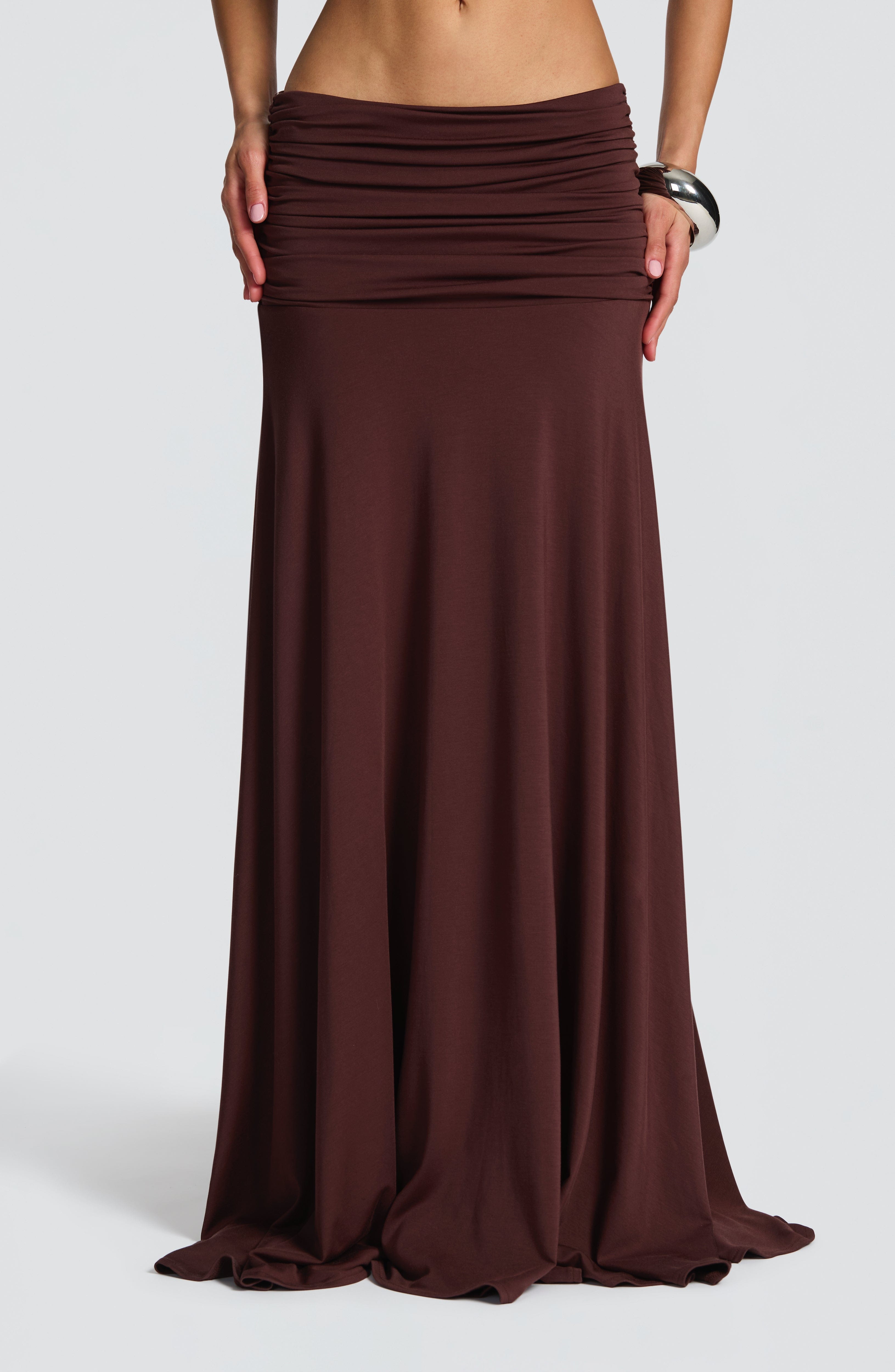Paige Maxi Skirt - Plum Brown