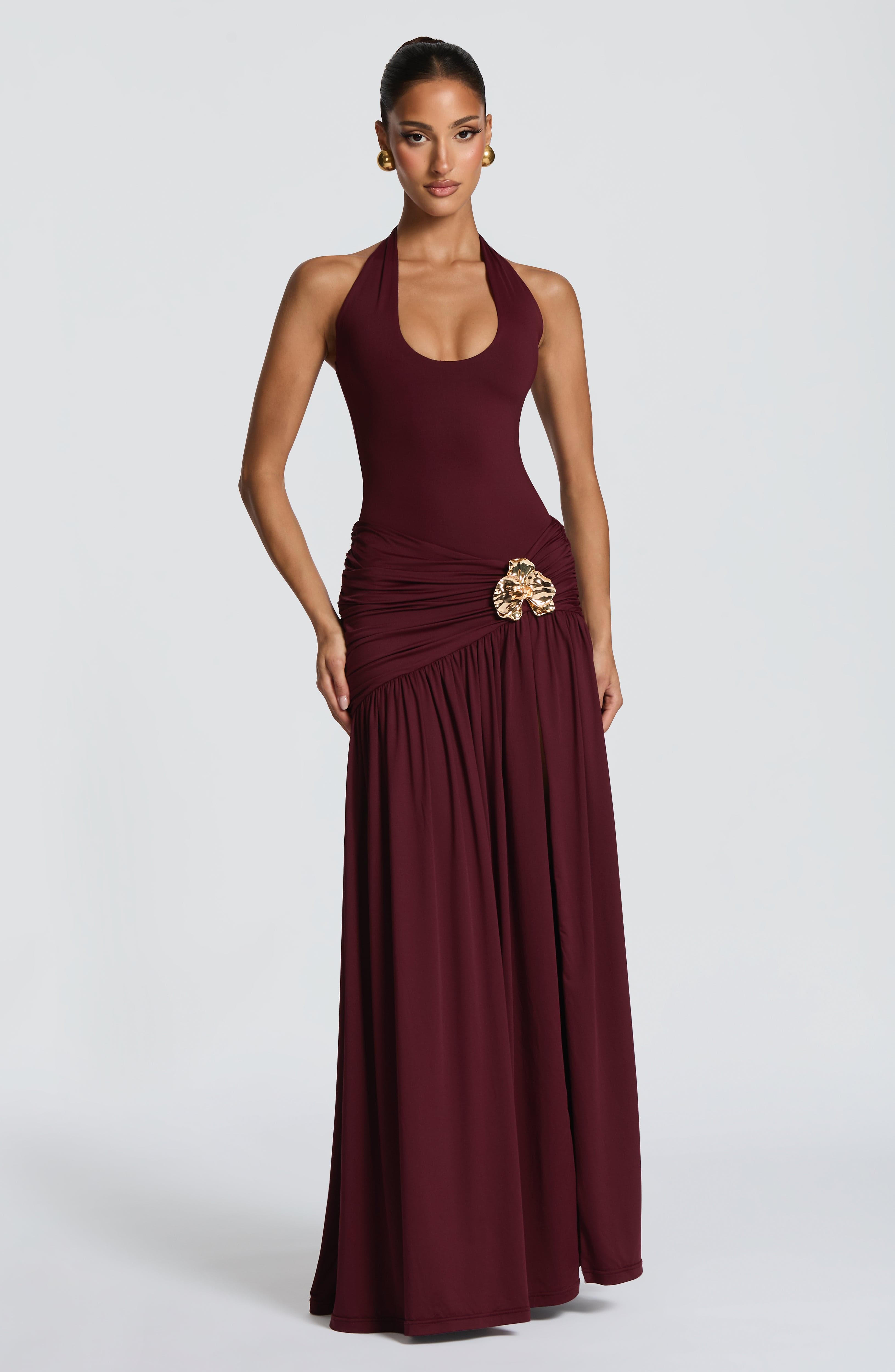 Saira Maxi Skirt - Cherry Lacquer